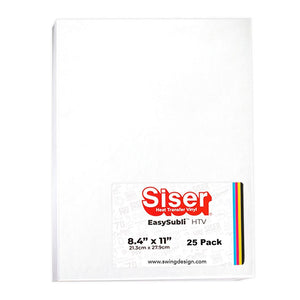 Siser EasySubli Sublimation Heat Transfer Vinyl 8.4" x 11" - 25 Pack - Swing Design