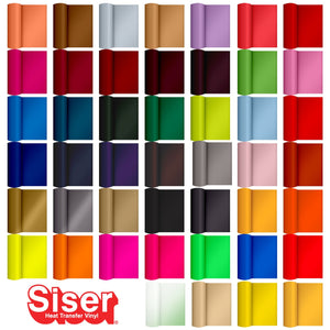 Siser EasyWeed Heat Transfer Vinyl (HTV) 12" x 12" Sheets - 46 Colors Available Siser Heat Transfer Siser 