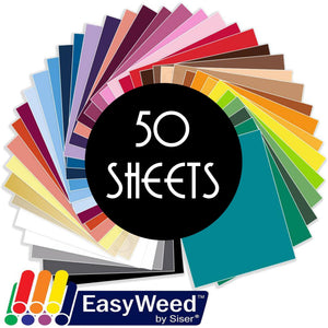 Siser Easyweed Heat Transfer Vinyl (HTV) - 50 Sheets - Build a Bundle, 12" x 15" - Swing Design