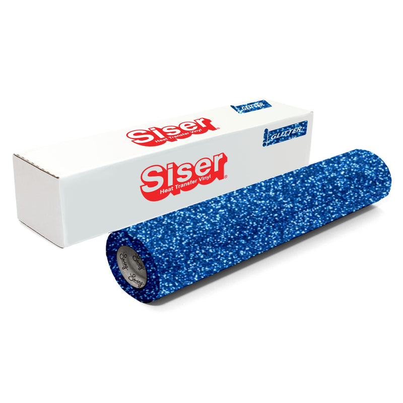Siser Glitter Heat Transfer Vinyl (HTV) 20" x 150 ft Roll - 47 Colors Available Siser Heat Transfer Siser Blue