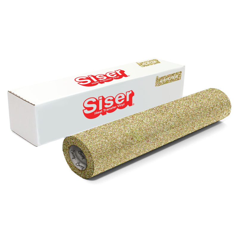 Siser Glitter Heat Transfer Vinyl (HTV) 20" x 150 ft Roll - 47 Colors Available Siser Heat Transfer Siser Gold Confetti
