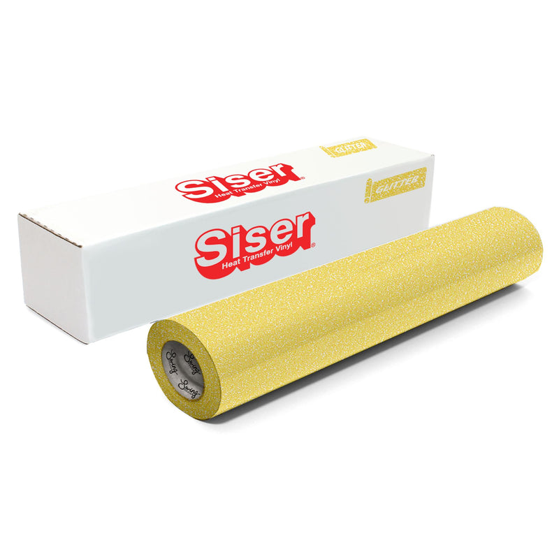 Siser Glitter Heat Transfer Vinyl (HTV) 20" x 150 ft Roll - 47 Colors Available Siser Heat Transfer Siser Lemon Sugar