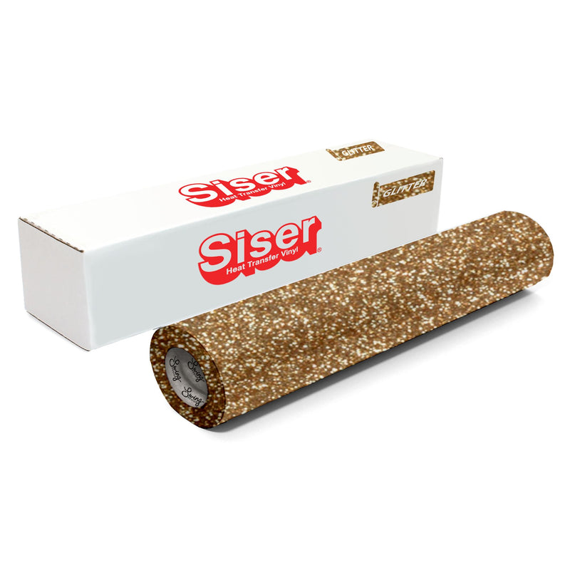 Siser Glitter Heat Transfer Vinyl (HTV) 20" x 150 ft Roll - 47 Colors Available Siser Heat Transfer Siser Old Gold