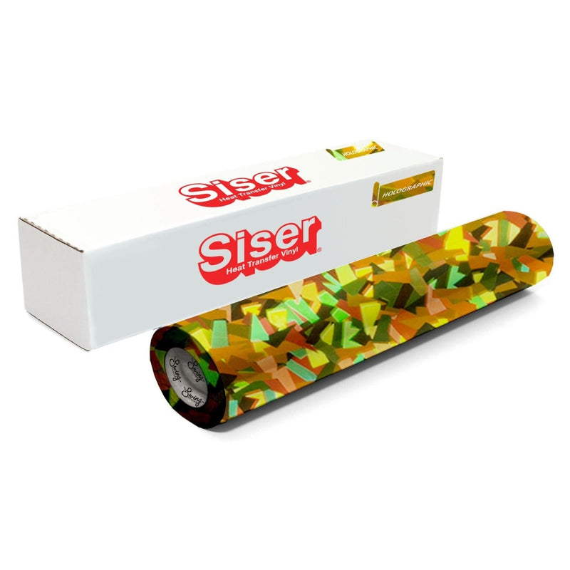 Siser Holographic Heat Transfer Vinyl (HTV) - 15" x 150 ft - 17 Colors Available - Swing Design