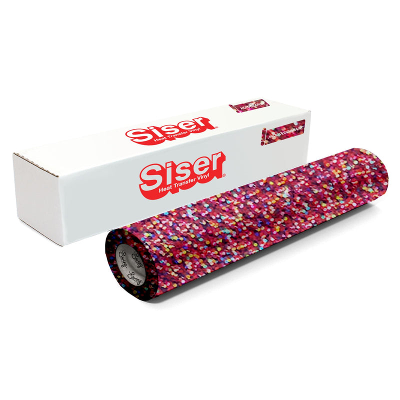 Siser Holographic Heat Transfer Vinyl (HTV) - 15" x 150 ft - 17 Colors Available Siser Heat Transfer Siser Light Pink