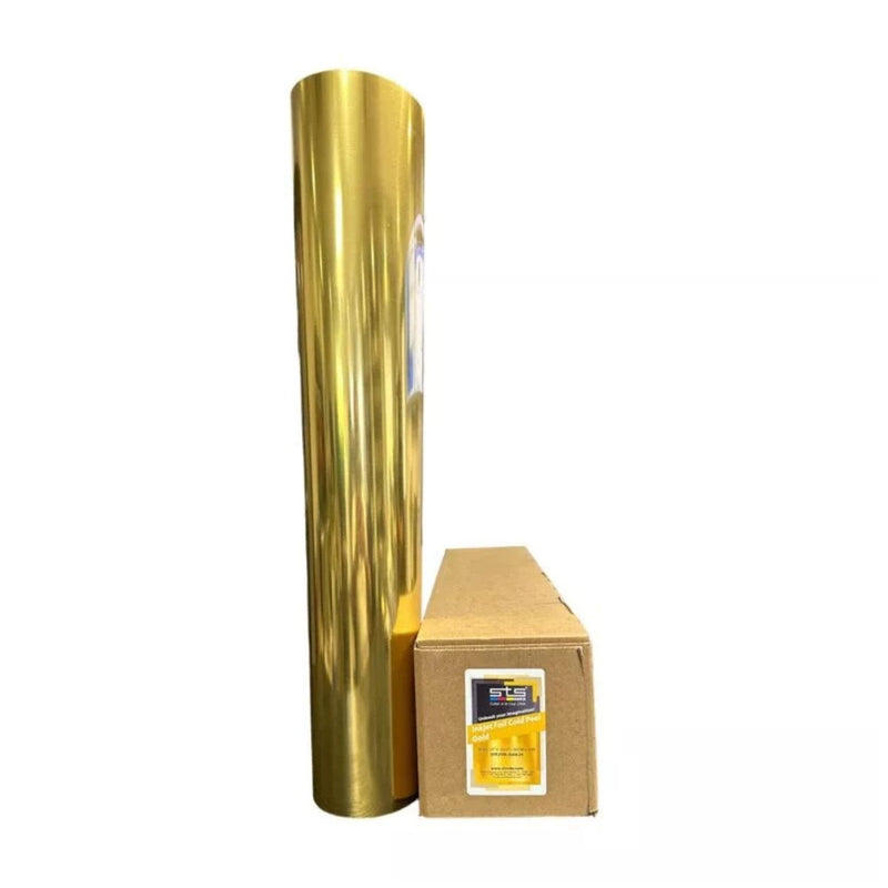 STS Direct to Film (DTF) Cold Peel Gold Foil Roll- 24" x 164 FT - Swing Design1