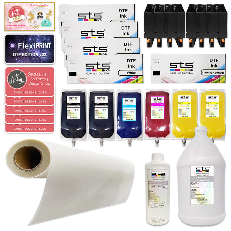 STS Direct to Film (DTF) XPJ-1682D Printer Bundle - 64" STS Inks