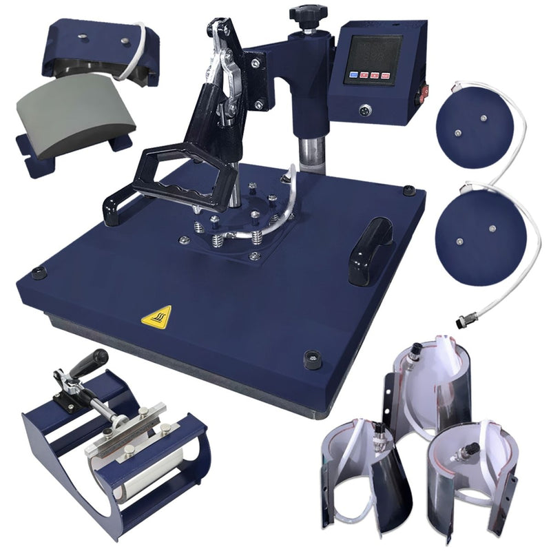 Swing Design 15" x 15" Swing Away 8-in-1 Heat Press - Navy - Swing Design