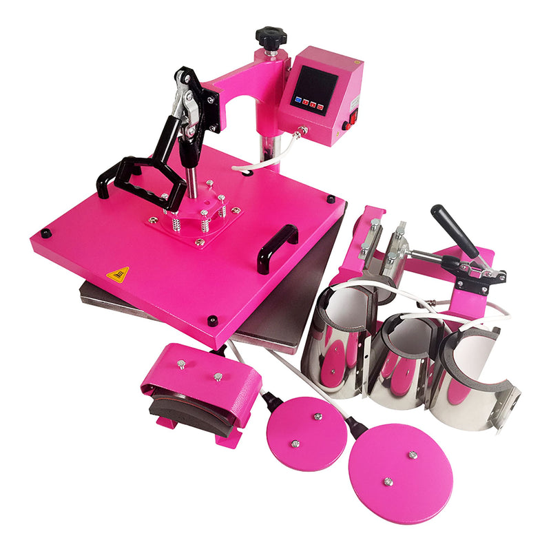 Swing Design 15" x 15" Swing Away 8-in-1 Heat Press - Pink Heat Press Swing Design