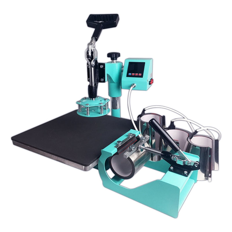 Swing Design 15" x 15" Swing Away 8-in-1 Heat Press - Turquoise - Swing Design
