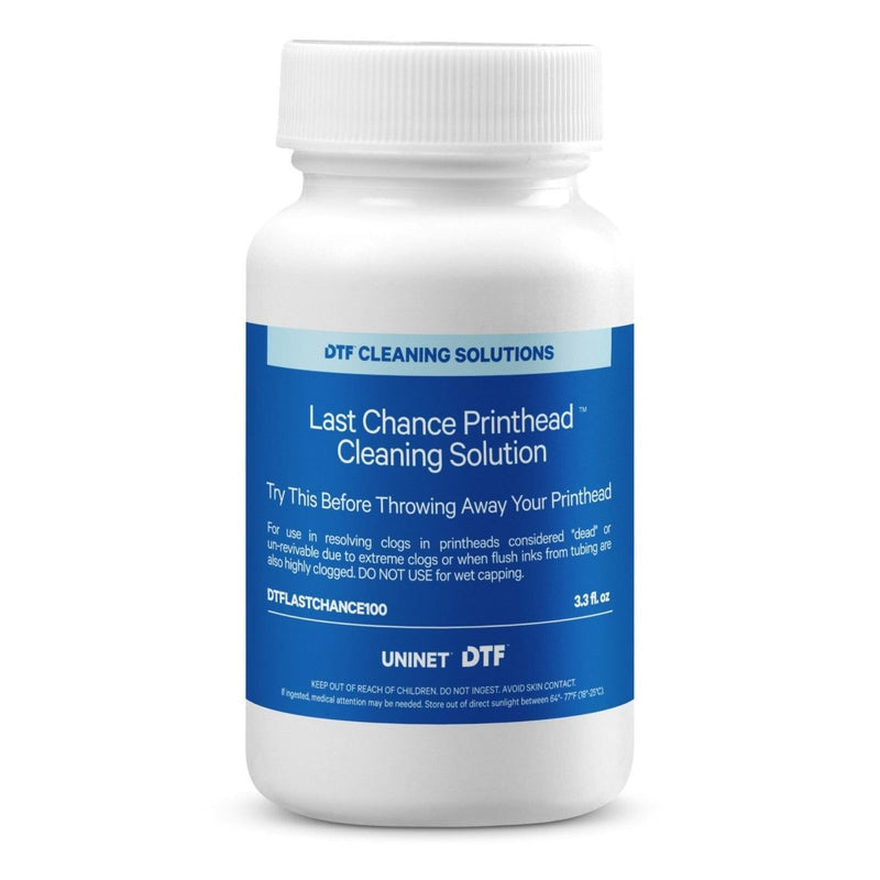 Uninet Direct to Film (DTF) Last Chance Printhead Cleaning Solution - 100 ml - Swing Design1
