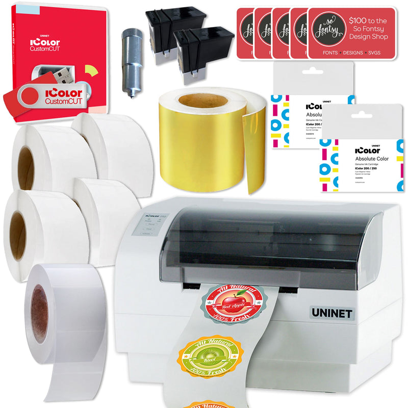 Uninet IColor 250 Sticker Print & Cut Deluxe Ink & Media Bundle Sublimation Bundle UniNET