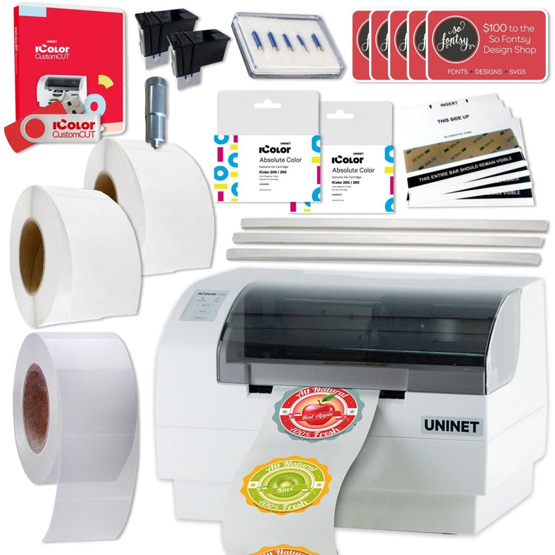 Uninet IColor 250 Print & Cut Deluxe Sticker and Label Bundle Swing Design 1
