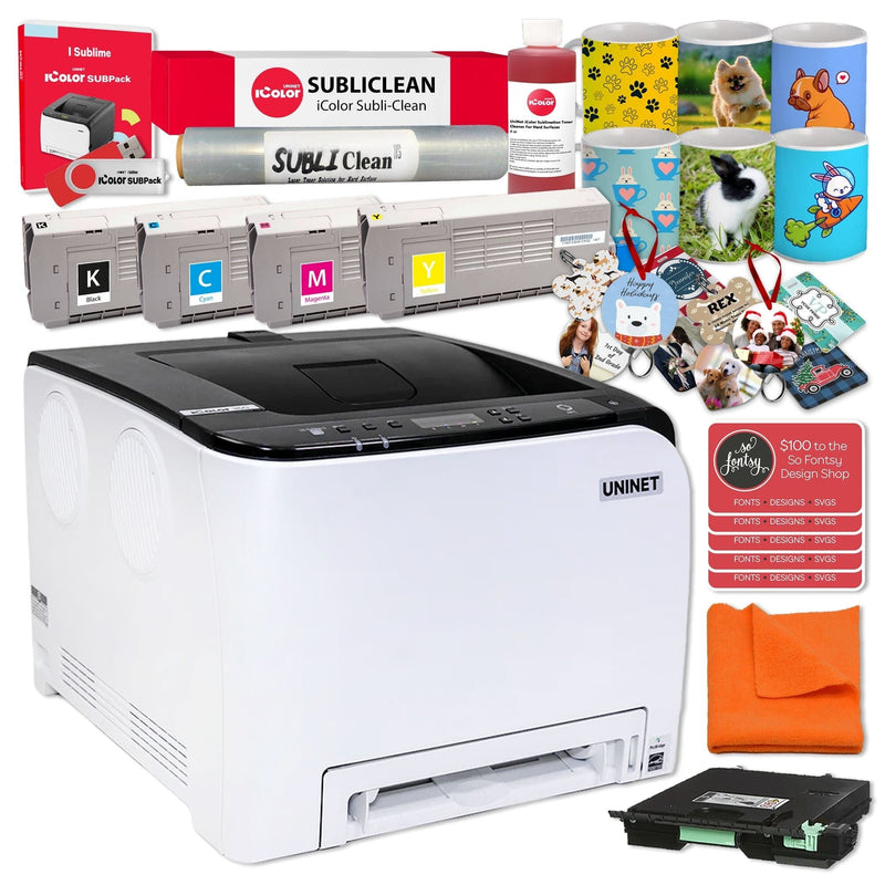 Uninet IColor 350 Digital Laser Dye Sublimation Printer w/ 7-in-1 Tumbler Press Uninet Bundle UniNET