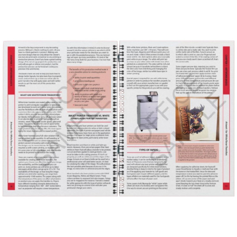 Uninet iColor Artwork for White Toner Transfers Instruction BookHardcopy - Swing Design2
