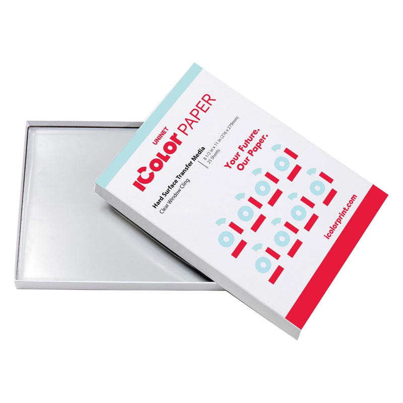 Uninet iColor Clear Window Cling Sheets - 8.5" x 11" - 25 Pack Sublimation Bundle UniNET