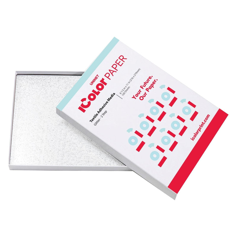 Uninet iColor Standard 2 Step Media w/ Glitter ‘B’ Adhesive Paper - 100 Pack Sublimation Bundle UniNET