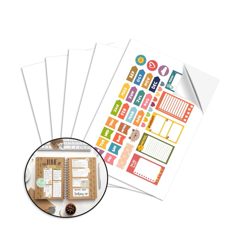 Uninet icolor White Vinyl Sheets w/ Adhesive 8.5" x 11" - 25 Pack - Swing Design