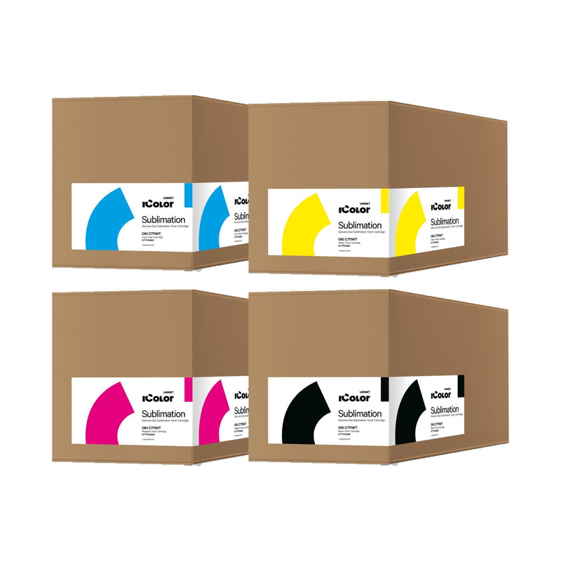 Uninet OKI C711WT Sublimation CMYK Toner & Drum Cartridge Kit Sublimation Bundle UniNET