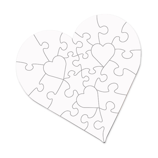 Unisub Sublimation Heart 23 Piece Puzzle Blank 6.7