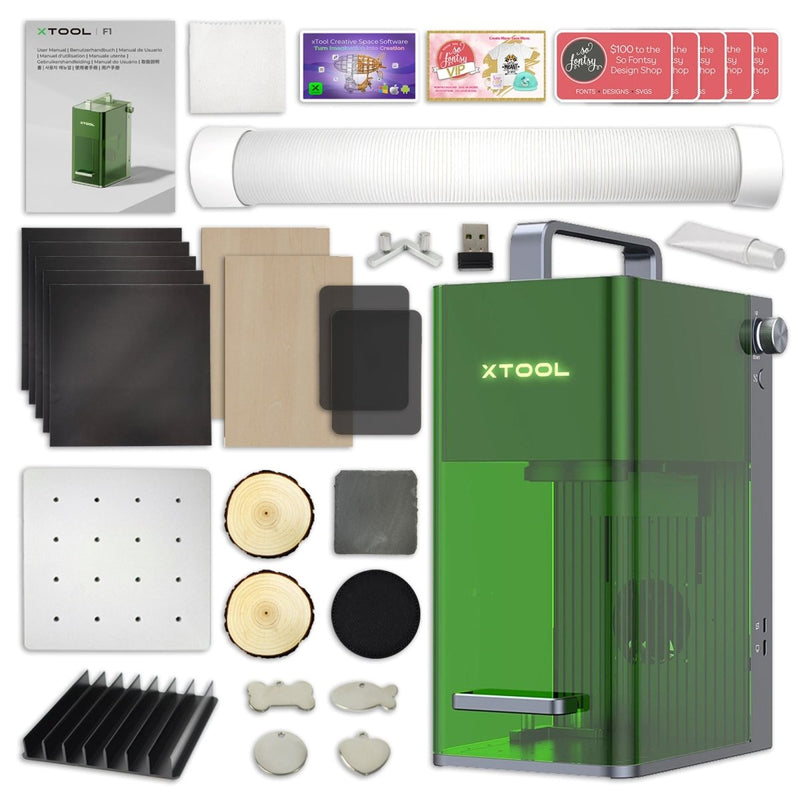 xTool F1 Fast Portable Laser Engraver with IR + Diode Laser Bundle - Swing Design