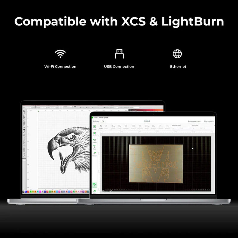 xTool P2 Pro 55W CO2 Laser Cutter & Engraver Riser & Rotary Bundle Laser Engraver xTool