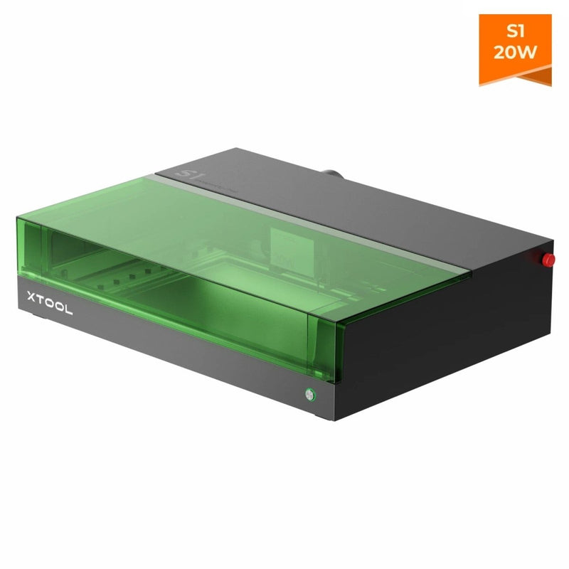 xTool S1 Laser Cutter & Engraver Machine Bundle w/ Air Assist & Honeycomb - Swing Design