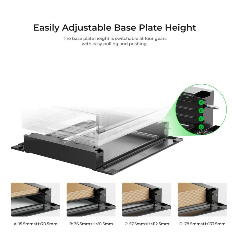 xTool S1 Riser Base - 5.3" Total Workspace Height - Swing Design5