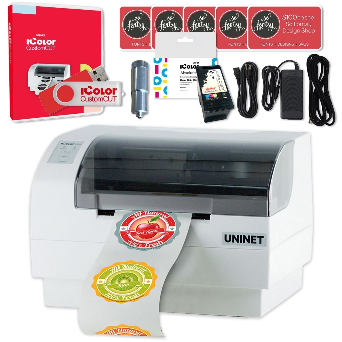 How long the Uninet iColor 250 print?   Like a 3" x 28"?