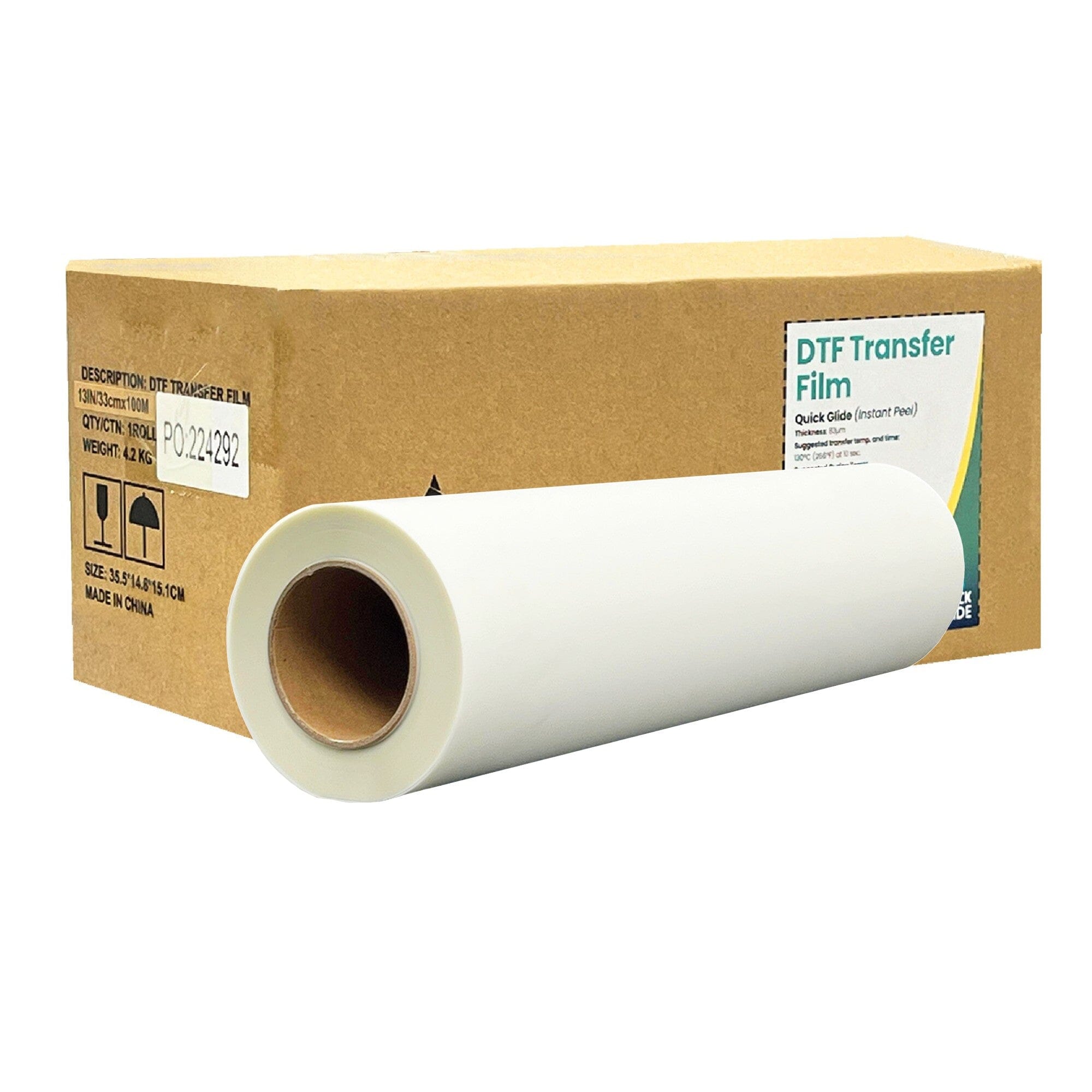Prestige Direct to Film (DTF) Quick Glide Film Roll - 13" & 13.78" Available Questions & Answers