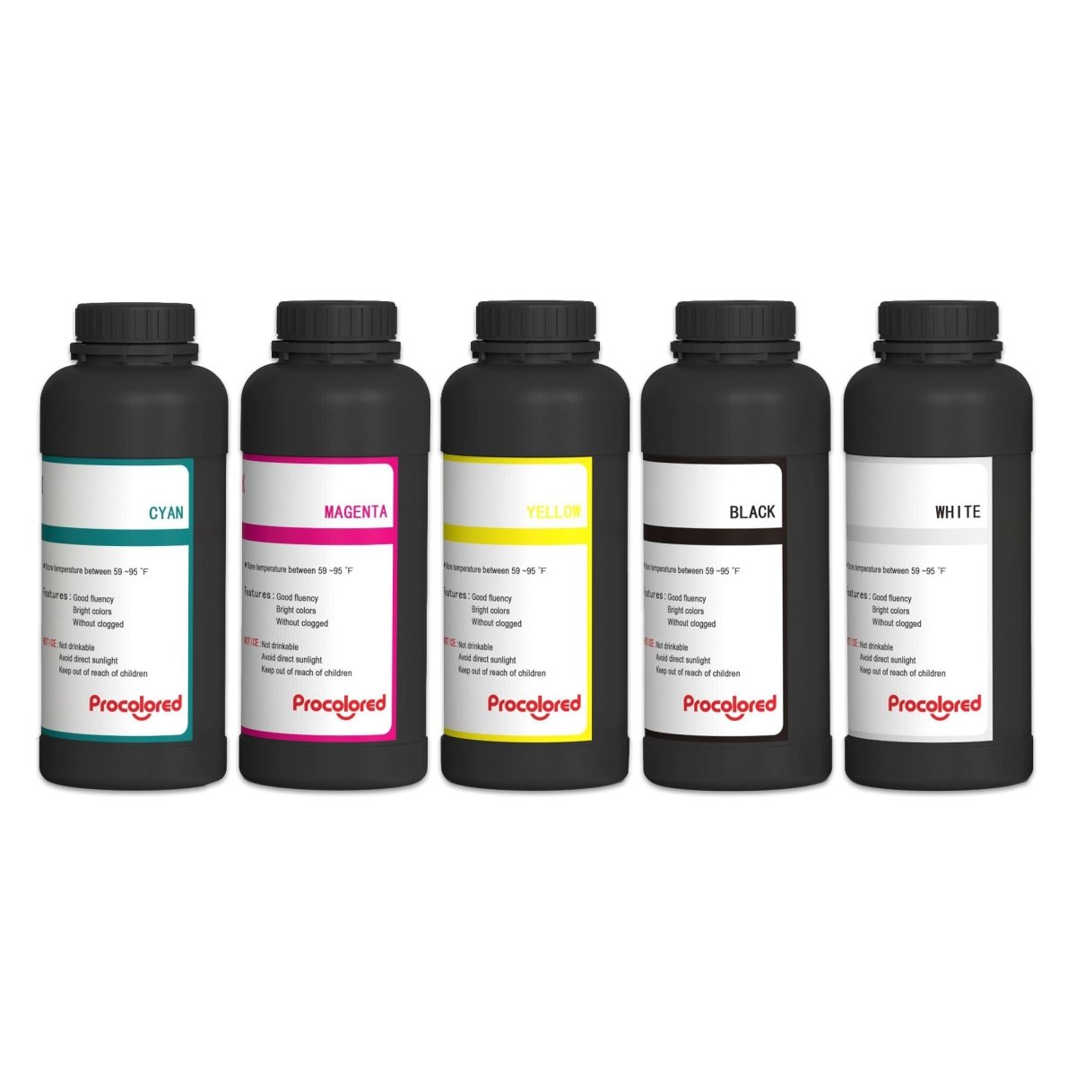 Procolored CMYK+W UV Printer Ink Set - 500ml Questions & Answers