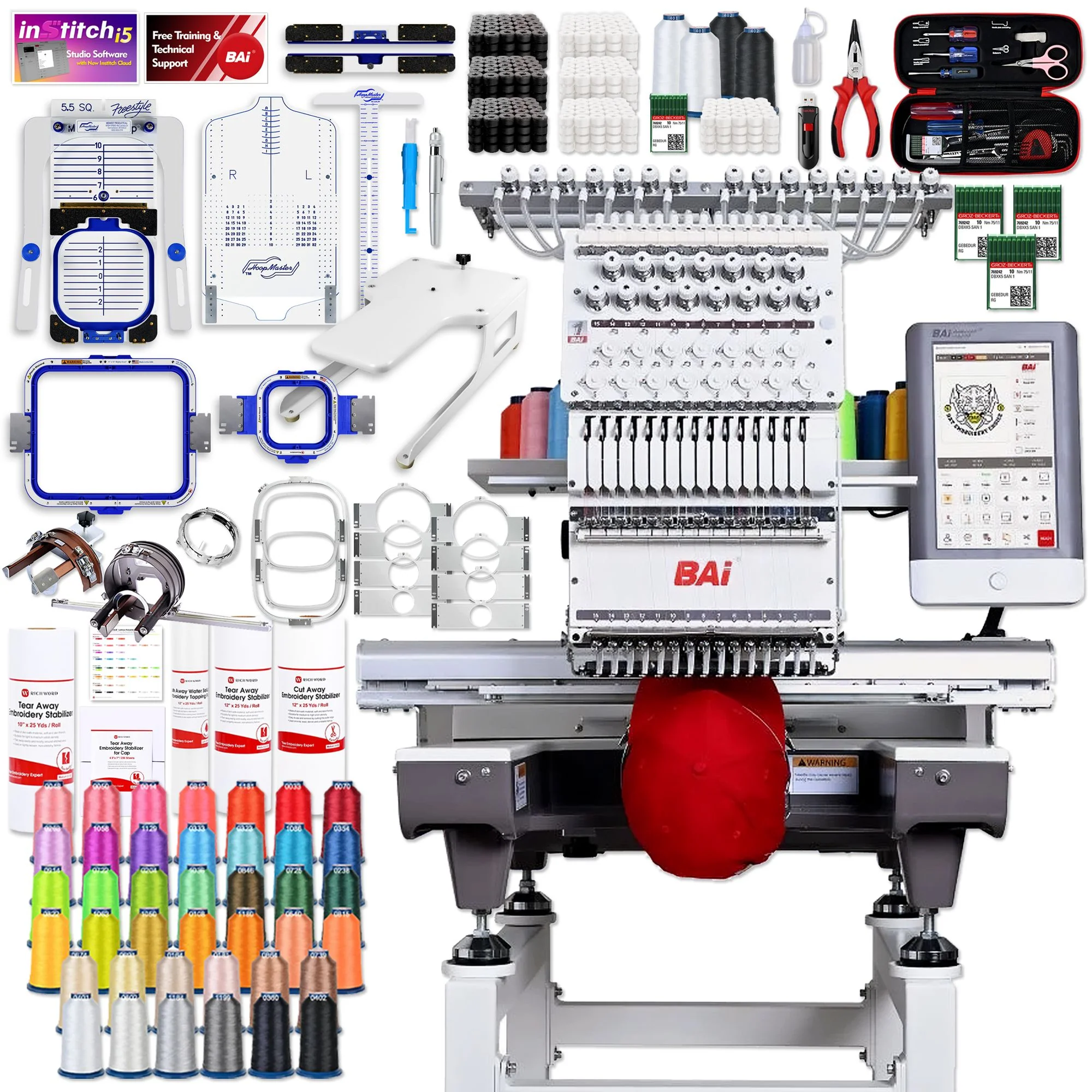 BAi MIRROR 15 Needle Embroidery Machine with Deluxe Mighty Hoop Bundle Questions & Answers