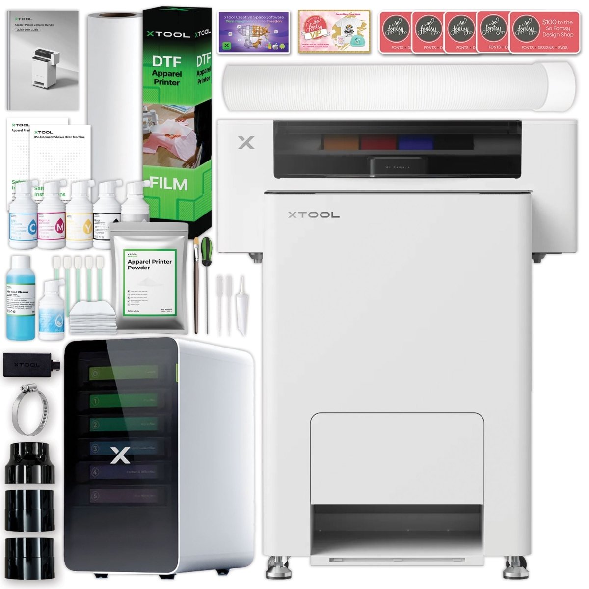 xTool DTF All-in-One Apparel Printer PLUS with Oven, Shaker, & Air Purifier Questions & Answers