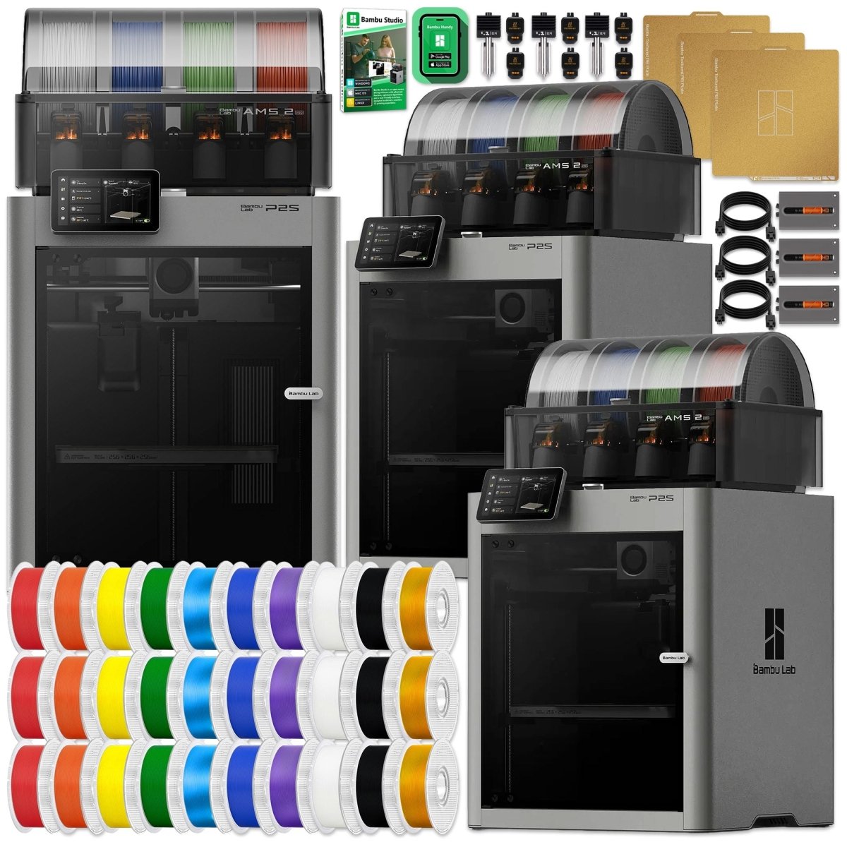 Bambu Lab P2S 3D Printer Enterprise Bundle - 3 Printers & 30 Filament Rolls Questions & Answers