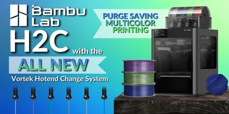 Bambu Labs H2C: Multi-Material 3D Printing with the all new  Vortek Filament Change System