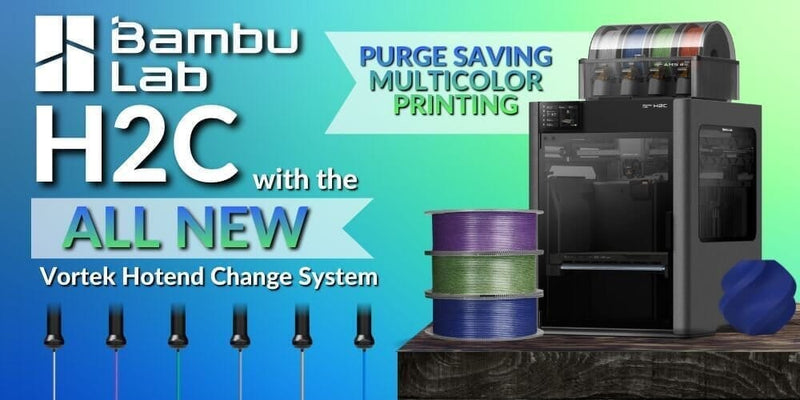 Bambu Labs H2C: Multi-Material 3D Printing with the all new  Vortek Filament Change System