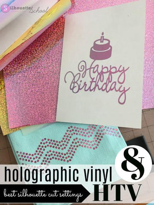Holographic Vinyl and HTV Silhouette Cut Setting and Application Tips