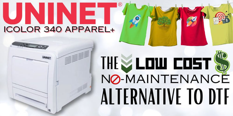 Uninet IColor 340 Apparel+ Printer: The Low Cost No-Maintenance Alternative to DTF Printing