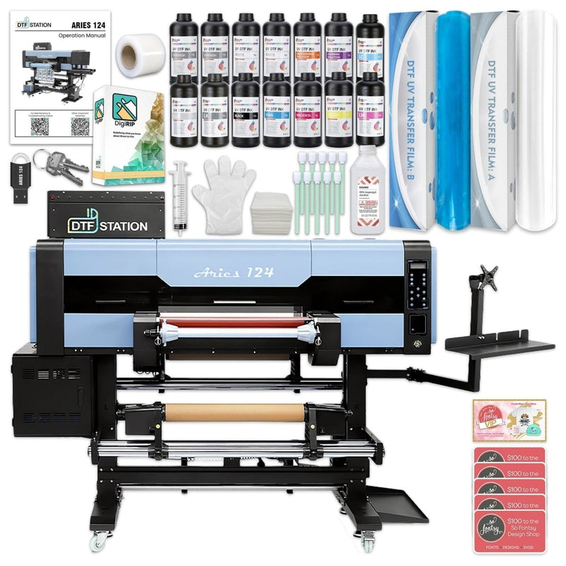 Aries 124 UV Direct To Film (DTF) Printer Bundles, Inks & Accessories