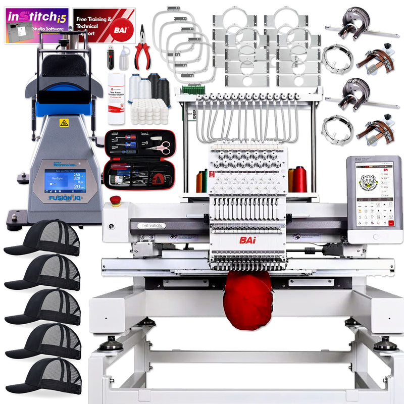 BAi VISION Best Selling Multi Needle Embroidery Machine Bundles