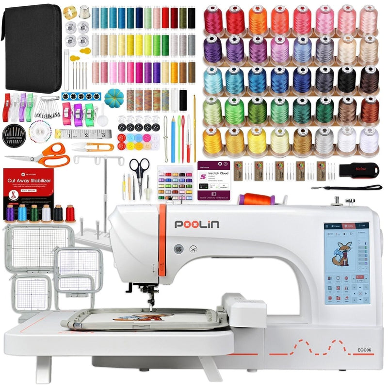 Poolin EOC06 7.9in x 11in Computerized Embroidery Machine Bundles & Accessories