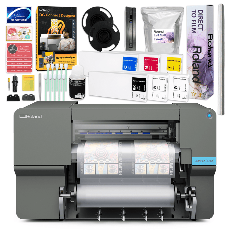 Roland BY2-20 Direct-to-Film (DTF) Printer Bundles, Inks, and Accessories