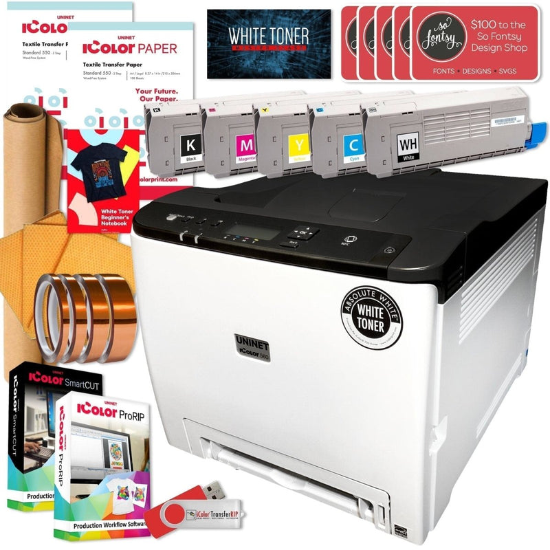 UNINET iCOLOR 560 White Toner Transfer Printer Bundles