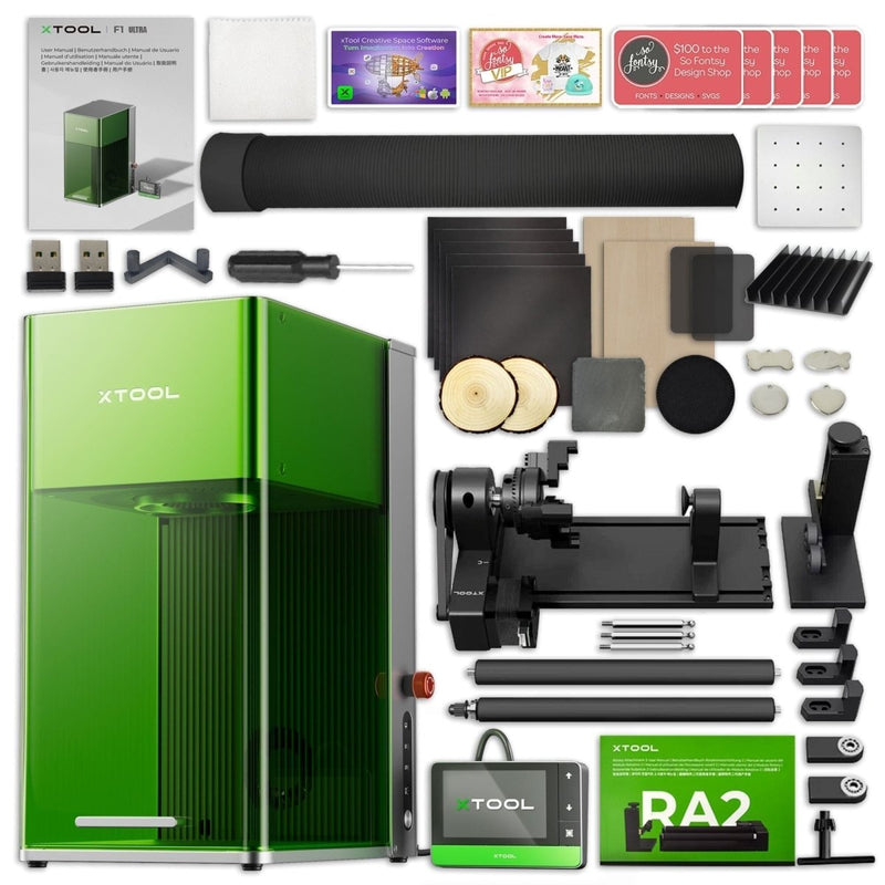 xTool F1 ULTRA 20W Fiber & Diode Laser Engraver Bundles & Accessories