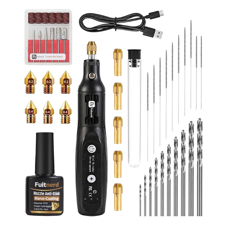 141 Piece 3D Printer Tool Kit & Accessory Kit with Cordless Rotary Sander 3D Printer Bambu Lab 