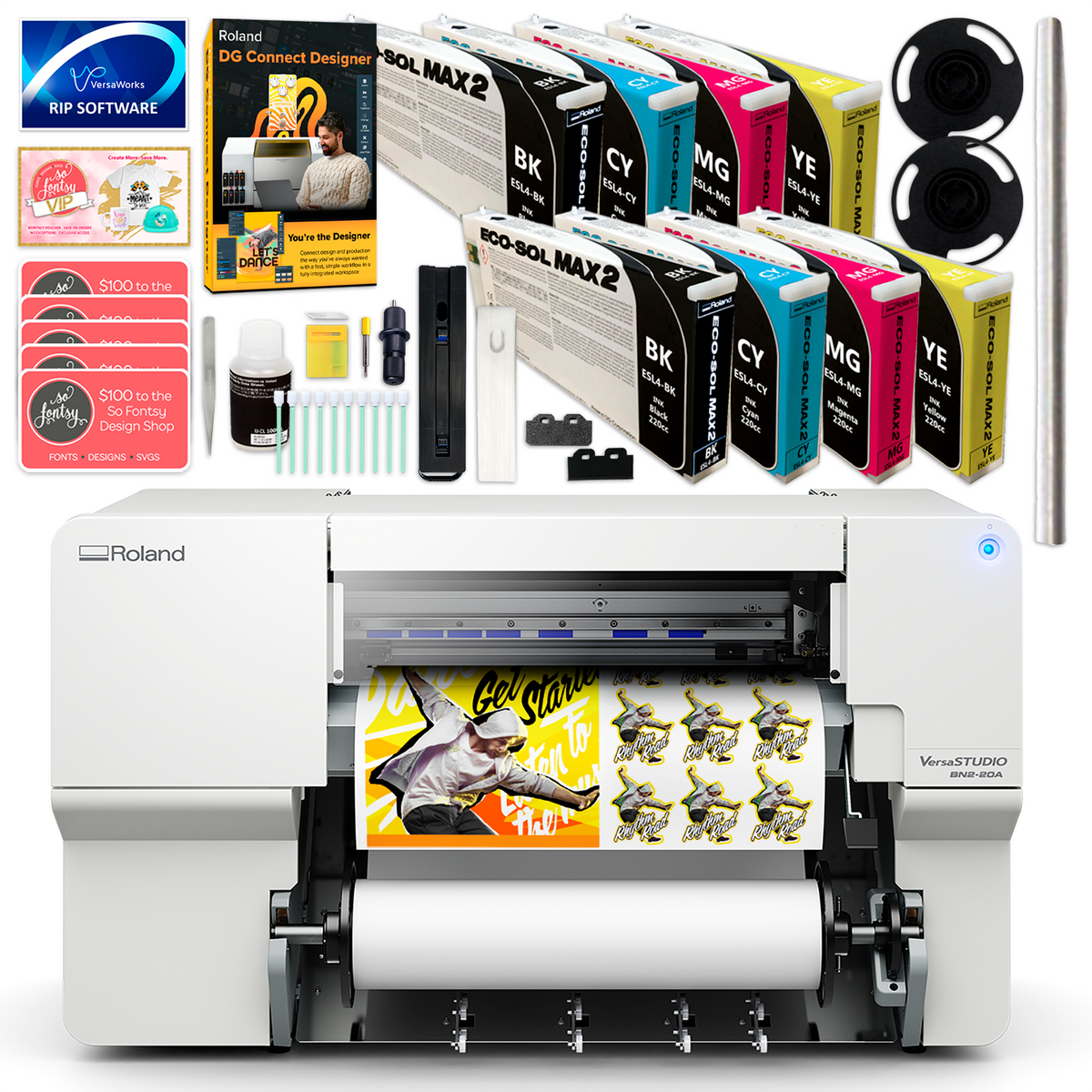 Roland BN2-20A Desktop 20" Eco-Solvent Printer &amp; Cutter w/ Double CMYK Inks