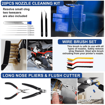 201 Piece 3D Printer Tool Kit, Finishing Kit & Cleaning Kit with Storage Case - Swing Design13