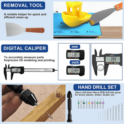 201 Piece 3D Printer Tool Kit, Finishing Kit & Cleaning Kit with Storage Case - Swing Design9