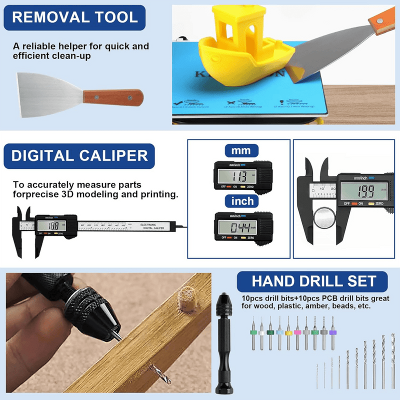 201 Piece 3D Printer Tool Kit, Finishing Kit & Cleaning Kit with Storage Case - Swing Design9