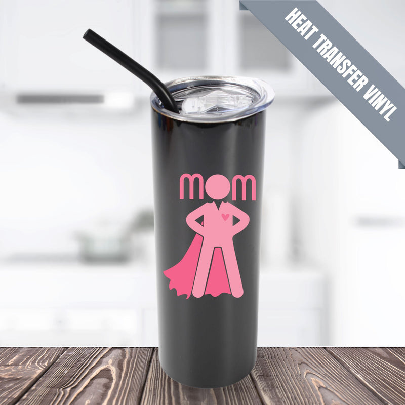 20oz Color Powder Coated Stainless Steel Skinny Tumbler - Black ProSub 